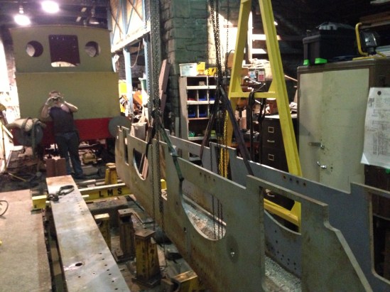 Main frame plates lifted to vertical