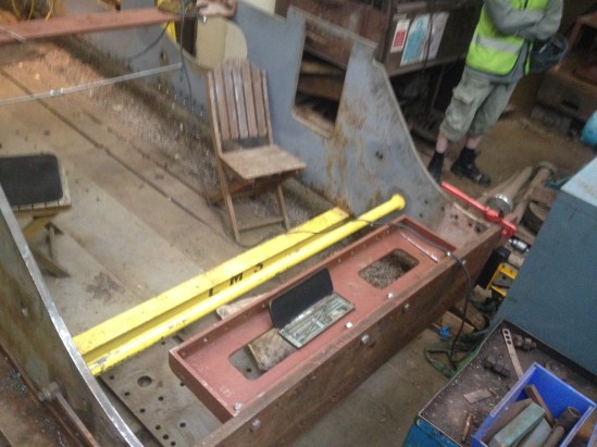 The rear buffer beam and dragbox in positoin