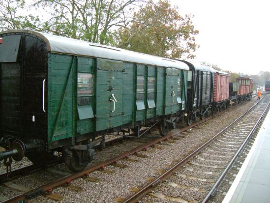 As the van is 'a runner' - the opportunity was taken to include it in the AVR's demonstration goods train which was running behind visiting 7F No. 53809. We were able to give something back to the AVR by helping strengthen the good train with a genuine SR / BR(S) vehicle.