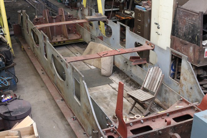 General view of the new tender chassis which has been constructed, and is now substantially complete and waiting to be rivetted.